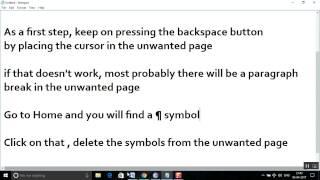 Fix  cant delete an unwanted blank page in  a Word document