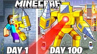 I Survived 100 Days as DRILLMAN in HARDCORE Minecraft