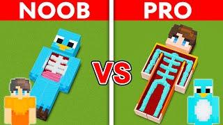 NOOB vs PRO SECRET INSIDE BODY HOUSE Build Challenge in Minecraft