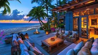 Sweet Summer  Cozy Beach House in Sunset  Unwind with Campfire Ocean Waves & Nature Sounds