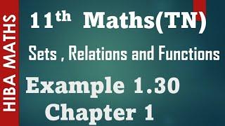 11th maths setsrelations and functions chapter 1 example 1.30 tn syllabus hiba maths