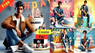 How To Create 3D Ai Birthday  Name Image  Trending birthday Name Video Editing  Bing Image Creator