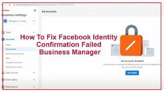 How To Fix Facebook Identity Confirmation Failed Business Manager  Fix Restricted Business Manager