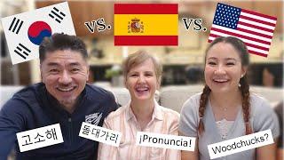 Korea Spain and US-testing each other on our languages ️ 한국어 Español and English 