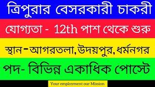 Tripura Job Notification 2024 Agartala Udaipur Dharmanagar Private Job Tripura Job news Today