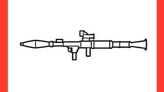 How to draw a RPG rocket launcher  drawing rpg step by step