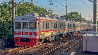 Kumpulan KRL Commuter Line di Stasiun Sawah Besar Tokyu 8500 JR 205 TM 6000 Series