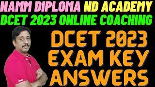 DCET 2023 ANSWER KEY A3 VERSION KEY ANSWER ND Academy for DCET Coaching Always to Help Students