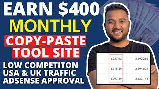 Earn $400 from Low Competition Tool Website Free Script Keyword Ideas High Earning  Case Study