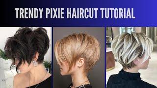 trendy pixie Haircut tutorial آموزش مدل مو پیکسی ژورنالی