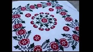 Chadar ka design beautiful bedsheet design Machine embroidery designChadar ka phool