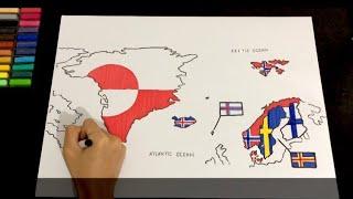 Nordic countries flag map drawing #flagmap