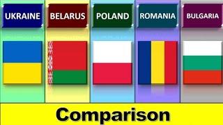 Ukraine vs Belarus vs Poland vs Romania vs Bulgaria country comparison