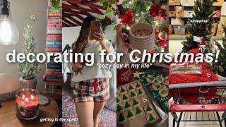 VLOG decorating for Christmas shopping day getting into the holiday spirit & cozy night