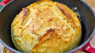 4 Ingredients No need to knead the bread Anyone can make this homemade bread