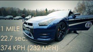 Nissan GT-R AMS Alpha 12+ 374 kph 232 mph 0-300 kph @ 12.8 sec.