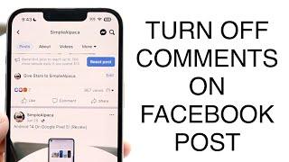 How To Turn OnOff Comments On FaceBook Post 2023