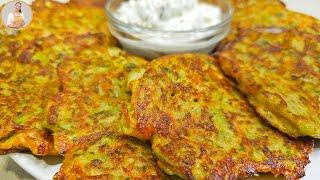 Mom taught me how to cook Zucchini Delicious Zucchini Pancakes Recipe No meat but so tasty