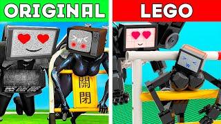 TV WOMAN + TITAN TV MAN Original vs LEGO -  Noob Pro HACKER  Skibidi Toilet Part 8