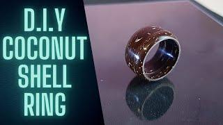 Making the ring using coconut shell  biddis creativity  How to make a ring