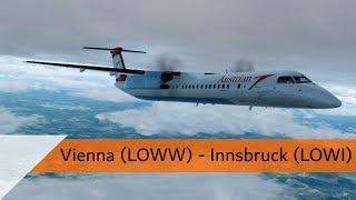 P3D V4.3 Full Flight - Austrian Dash 8 Q400 - Vienna to Innsbruck LOWW-LOWI