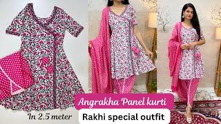 Panel Angrakha Kurti cutting and StitchingRakhi Special Dress DesignTrendy Kurti Design