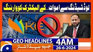 Karachi Heat Wave Alert  Geo News Headlines at 4 AM  26th June 2024