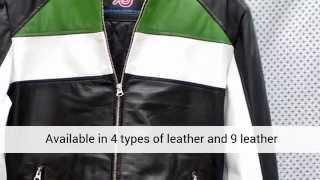 LEATHER JACKET RACER STYLE MLJ222 CUSTOM MADE IN 9 COLORS