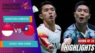 Jonatan Christie INA vs Chou Tien Chen TPE - R32  Singapore Open 2024