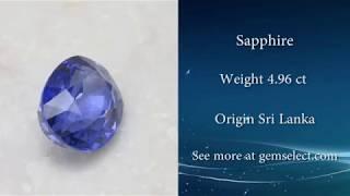 STUNNING 5 Carat Blue Ceylon Sapphire - GemSelect Video Review