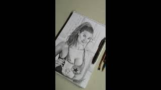 Emily Sears sketch drawingshort video fitness model