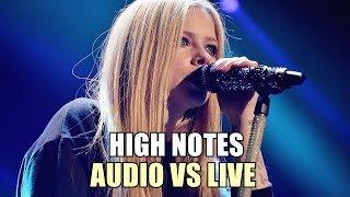 Avril Lavigne- high notes  audio vs live