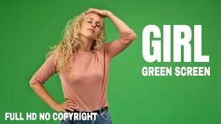 Royalty Free Woman In Green Screen Stock Footage  Green Screen Girl Footage Video No Copyright