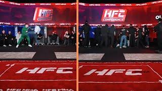 Two RUSSIAN fighters COMPLETELY lose control during press conference  HFC