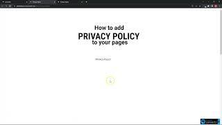 Adding Privacy Policy on your pages