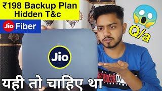 Jio fiber ₹198 backup plan hidden information  Jio fiber backup plan unlimited data & confusion