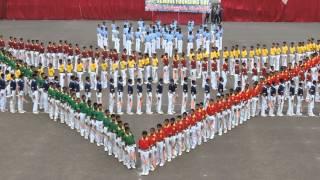 Sainik School Bijapur Anniversary Mass PT Rose Flower formation 15 Sept 2014