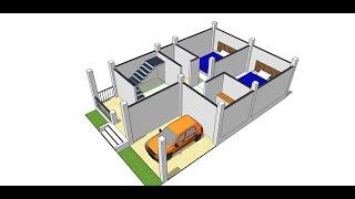 23 x 34 modern house plan with car parking II 23 x 34 ghar ka naksha II 2 bed room village plans