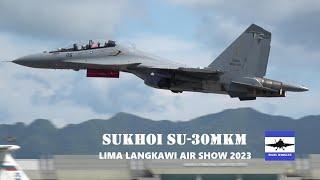LIMA 2023 RMAF Sukhoi Su-30MKM thrust vectoring display