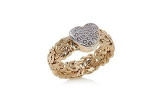 Technibond DiamondAccent Heart Byzantine Band Ring