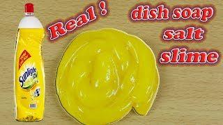 ONLY Dish Soap and Salt Slime  No Glue Dish Soap Slime  How to make Dish Soap Slime