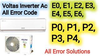 Voltas Inverter Ac Error E0ECE1E2 E4E5E6  P0P1P2P3P4 F1F2  How To Fix