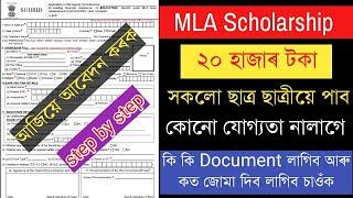 Assam MLA fund scholarship 20-2021 form fill up  Assam MLA scholarship form download 20-2021