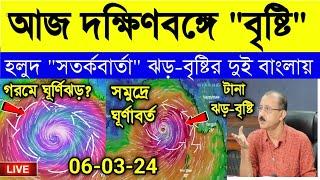 আজ থেকে বাংলায় বজ্রপাত সমেত ঝড়-বৃষ্টি 30-40 কিমি বেগে ঝড় হলুদ সতর্কতা জারি  weather report