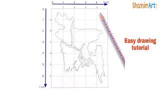 How to draw Map of Bangladesh  Easy drawing tutorial for beginners @Shamim Art