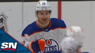 Oilers Zach Hyman Scores Natural Hat Trick In First Period vs. Kraken