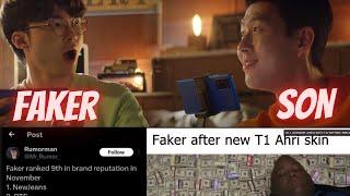 Faker rank 9th in brand reputation Faker and Son heung-minin same frame  Reddit Recap 63