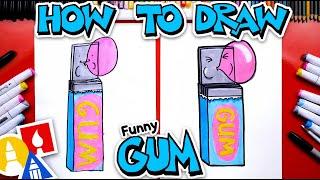 How To Draw A Funny Pack Of Gum