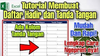 TUTORIAL EXCEL Membuat DAFTAR HADIR dan KOLOM TANDA TANGAN Dengan Cepat