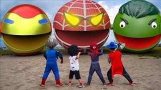 Baby Miss T & Nick Spider VS TEAM BAD GUYS Pacman in real life Transformation  Scary Teacher 3D IRL